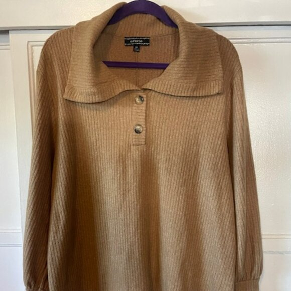 Corvia Pullover Sweater NWT Women's Size 2X Plus Size Tan Casual Athleisure Fall - Picture 1 of 8
